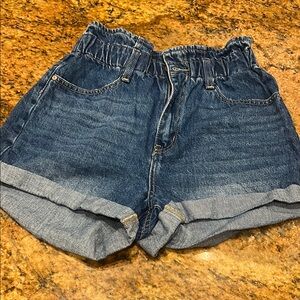 Kancan Denim Paper Bag Shorts